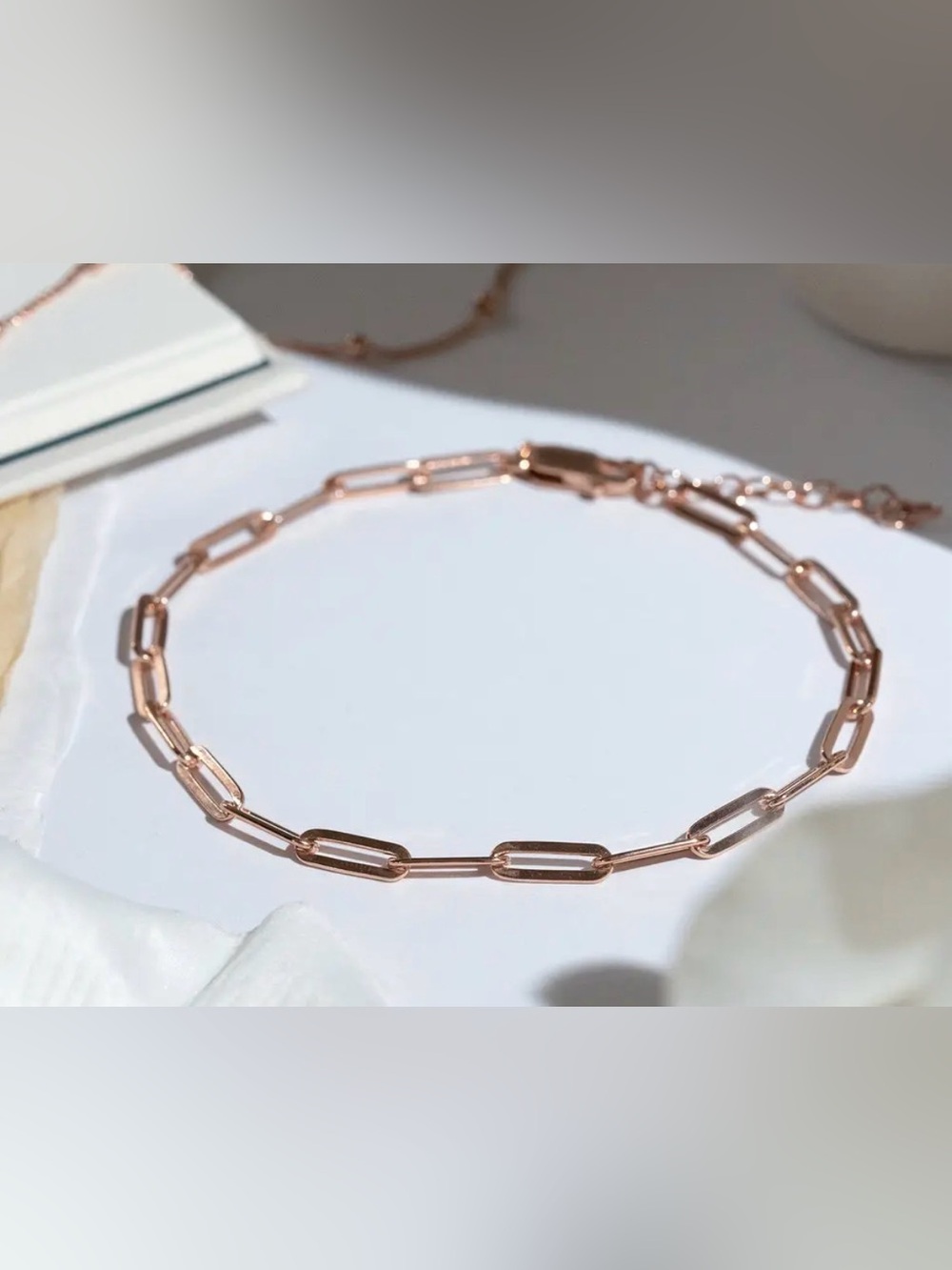 NWT Oak & Luna Rose Gold The Showstopper Link Bracelet / Anklet